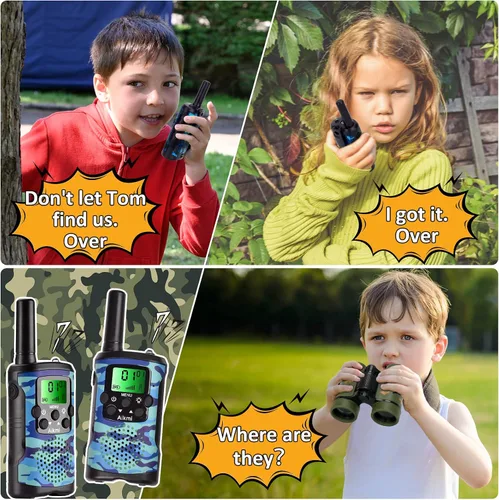 Miniatura 2 de Walkie Talkies para niños, juguetes para niños de 5 años en adelante, juguetes al aire libre, radio de 2 vías, 22 canales, 3 millas de alcance