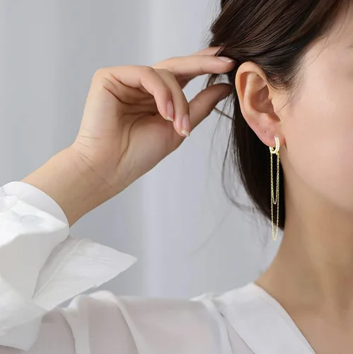 Miniatura 5 de SLUYNZ Aretes de aro pequeños de plata de ley 925 con circonita cúbica para mujer, diseño minimalista