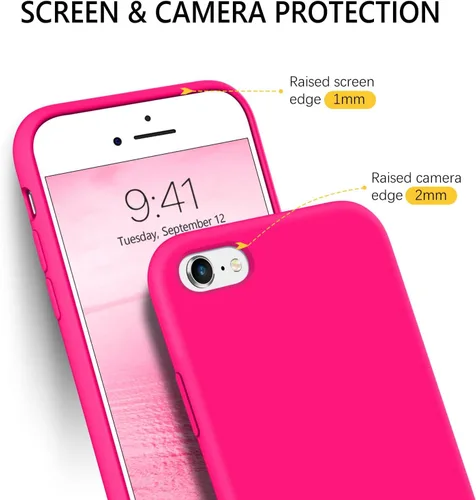 Miniatura 9 de GUAGUA Funda compatible con iPhone 6s, iPhone 6, silicona líquida, gel suave, goma delgada, ligera, forro de microfibra, con textura, a prueba