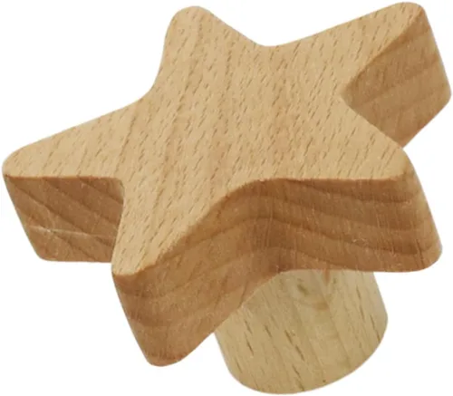 Miniatura 3 de Moons and Stars - Juego de 5 ganchos de madera para colgar sombreros, gorras, bolsas (4 estrellas + 1 luna)