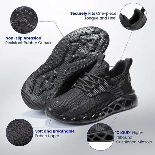 Miniatura 35 de Furuian - Tenis con punta de acero para hombres y mujeres, zapatos de seguridad ligeros, cómodos, a prueba de pinchazos, zapatos de trabajo