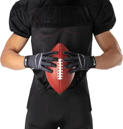 Miniatura 6 de Cutters Guantes de fútbol – Guantes de receptor de fútbol con agarre de silicona de alta adherencia, soporte y protección superiores, adultos