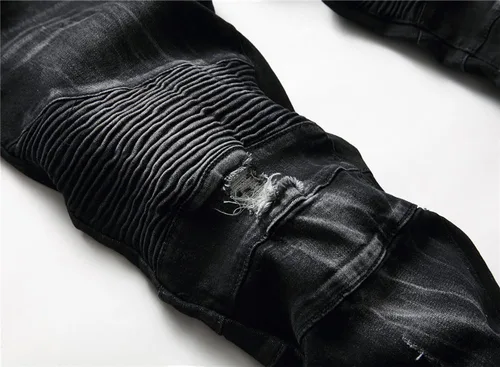 Miniatura 2 de AITITIA Jeans de corte recto lavado con cremallera para hombre