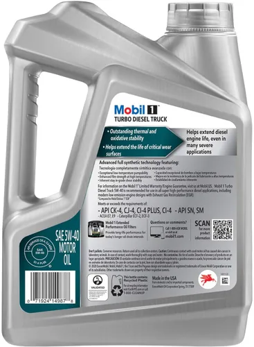 Miniatura 3 de Mobil 1 aceite para camión con motor diésel turbo 5W-40