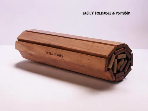 Miniatura 5 de Vesta Homes Bandeja para reposabrazos de sofá, madera de acacia premium, bandeja de sofá flexible y plegable, mesa de brazo y reposabrazos, adecuada