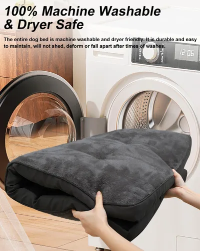Miniatura 4 de EMSLX Cama para perros de tamaño grande, lavable, ultra suave, tapete para dormir para mascotas, parte inferior antideslizante, 35 x 22 pulgadas