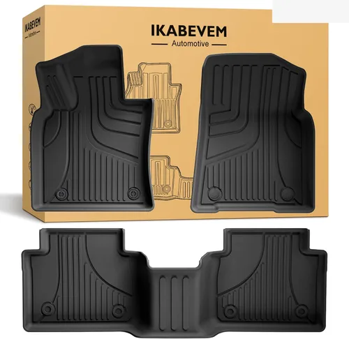 IKABEVEM Alfombrillas compatibles con Toyota Camry 2018-2024 (no compatibles con modelos híbridos o AWD) – Forros de suelo de TPE de 1ª y 2ª fila –