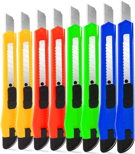 Miniatura 14 de Exacto - Cortador de cajas retráctil, paquete de 4 unidades, cuchillo utilitario de alta calidad, cuchillas de 0.315 pulgadas de ancho, abridor