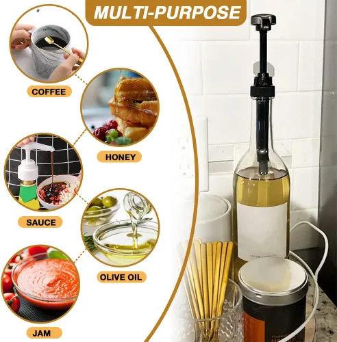 Miniatura 6 de 20 paquetes de dispensador de jarabe de café blanco, compatible con botellas de 25.4 onzas, ideal para mezclas de bebidas del hogar y cafetería, té