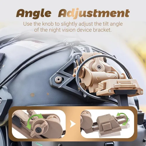 Miniatura 9 de Helmet Mount Night Vision Goggles Nylon NVG Tactical Helmet Mount Adjustable Full Nylon Tactical Helmet Mount for L4G24 Nvg Mount Marrón