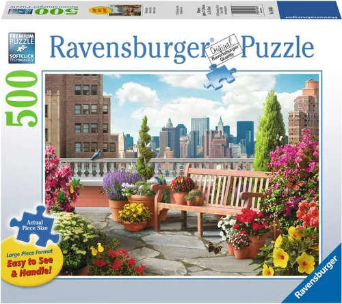 Ravensburger Rooftop Garden Rompecabezas | 500 piezas grandes y únicas | Calidad premium con tecnología Softclick | Ideal para adultos y niños