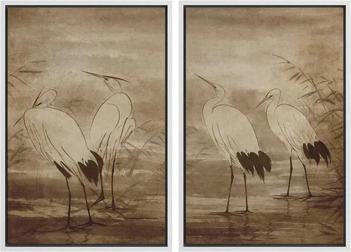Miniatura 15 de MUDECOR Lienzo enmarcado para pared, bosque brumoso, reflejos, paisaje tranquilo, ilustraciones modernas, arte decorativo, bohemio, tranquilo/zen