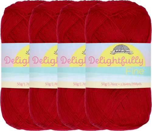 Miniatura 71 de JubileeYarn - Ovillo de hilo deliciosamente fino, 1.76 oz/madeja de rayón de bambú, color rosa polvo, 4 madejas
