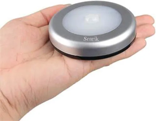 Miniatura 5 de 3 piezas de luz con sensor de movimiento para interiores, Searik luz nocturna LED magnética alimentada por batería, luces para escalones, luz