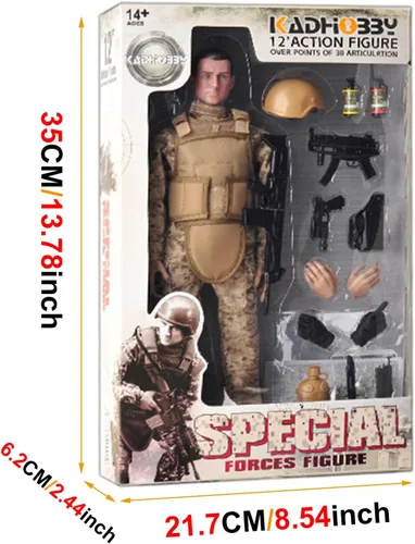 Miniatura 7 de Juego de figuras de acción militares de 12 pulgadas, juego de figuras de acción a escala 1/6 con armas y accesorios - NB01