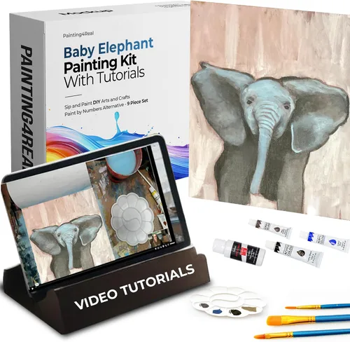 Miniatura 15 de Kits de clase de pintura para adultos con tutoriales en video, aprende a pintar radiant retriever, cómo pintar con juegos de pintura acrílica