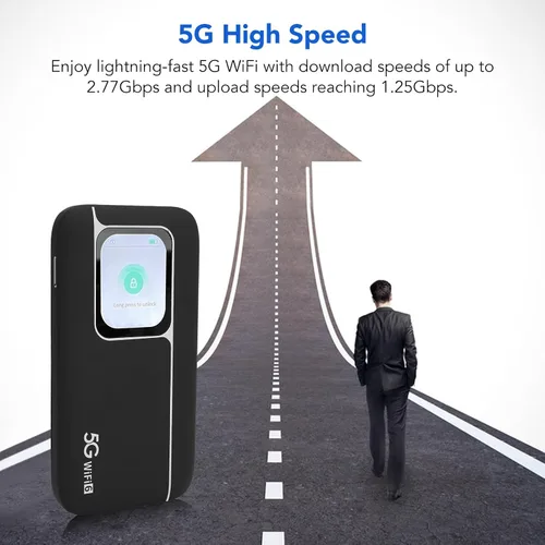Miniatura 3 de 5G Mobile Wi Fi Hotspots, router de viaje portátil soporta 16 usuarios al mismo tiempo, batería grande de 7100 mAh, dispositivo de bolsillo Wi Fi