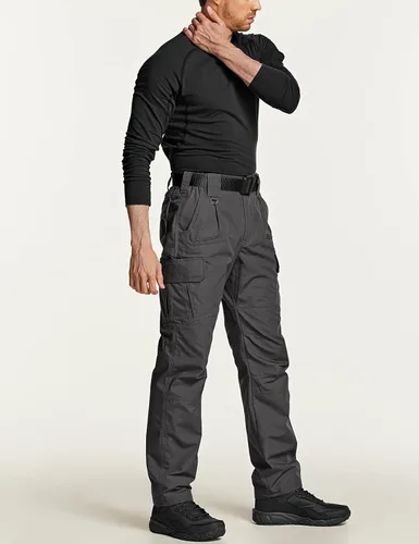 Miniatura 4 de CQR Pantalones tácticos tipo cargo para hombre, tejido ripstop, resistentes al agua, ligeros, para artículos de uso diario, para trabajo, senderismo