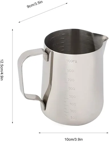 Miniatura 4 de Jarra de leche de 34 onzas/33.8 fl oz, jarra de espuma de leche, espumador de leche, jarra de leche para café, taza de vaporizador, taza de café