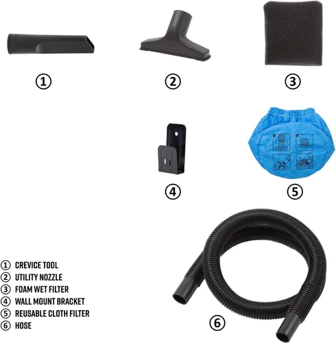 Miniatura 2 de Armor All® AA155 Aspiradora portátil húmeda/seca de 1.5 galones y 2 HP pico, naranja