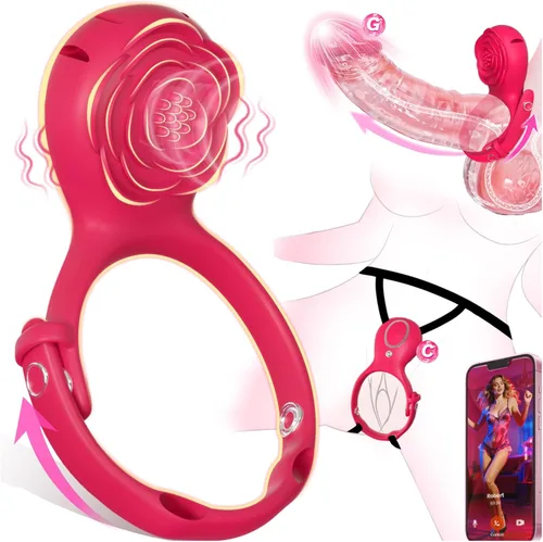 Miniatura 12 de ZOOPLOU BDSM - Vibrador portátil con control remoto para parejas, mujeres, adultos, juguetes sexuales para hombres, manos libres, vibrador de Rojo