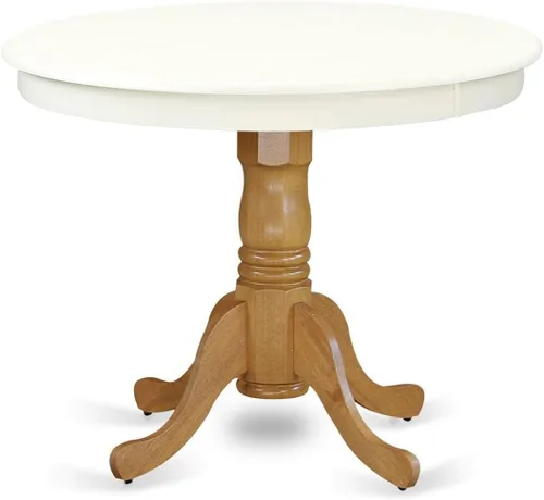 Miniatura 7 de East West Furniture ANT-ABK-TP Mesa de Comedor Antigua - una Mesa Redonda de Cocina con Superficie/Tablero y Base de Pedestal, 36x36 Pulgadas, Negro