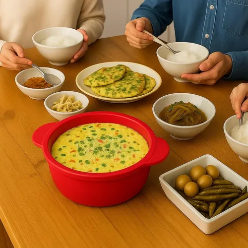 Miniatura 4 de Vaporizador de alimentos de silicona para microondas con asa y tapa, olla antiadherente de 1.2 L para ramen, recalentar sobras, almacenamiento