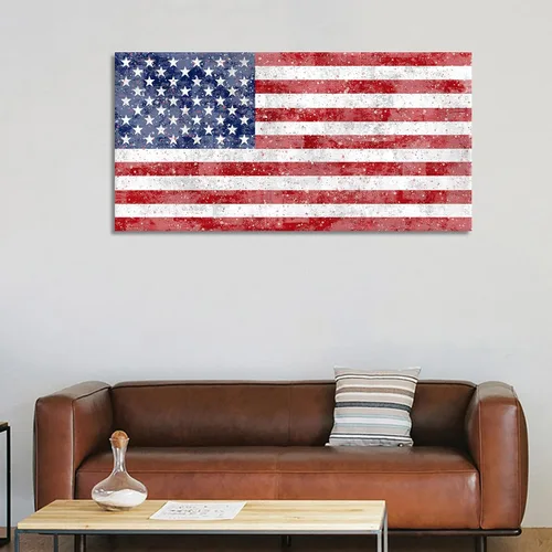 Miniatura 3 de Lienzo con la bandera estadounidense para pared, cuadros de pared de la antigua gloria de los Estados Unidos, decoración de pared de sala de estar