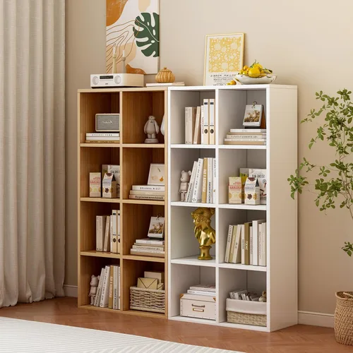 Miniatura 72 de OSCHF - Estantería de almacenamiento de 12 cubos, estantería de madera de 3 niveles con espacios abiertos para el hogar y la oficina, organizador