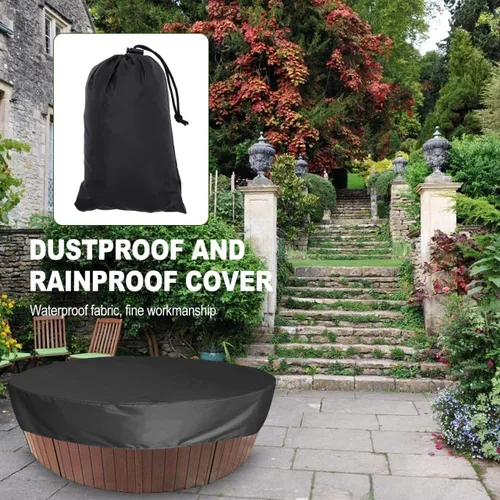 Miniatura 2 de DOITOOL Cubierta redonda para bañera de hidromasaje, impermeable, cubierta de spa para exteriores, protector redondo de 75 pulgadas para piscinas