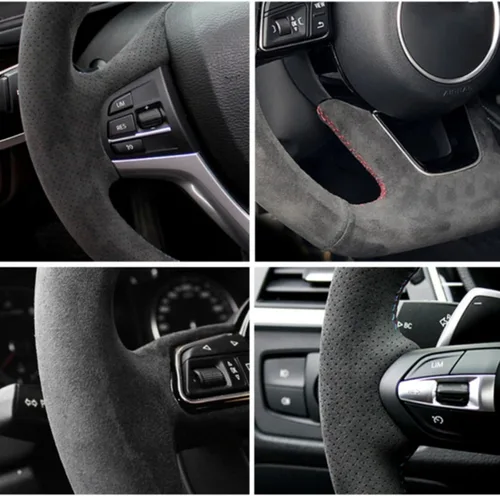 Miniatura 4 de Steering Wheel Covers for Nissan X-Trail Qashqai Rogue Sport Kicks Micra Leaf 2017-2019, Custom Car Steering Wheel Braid Cover