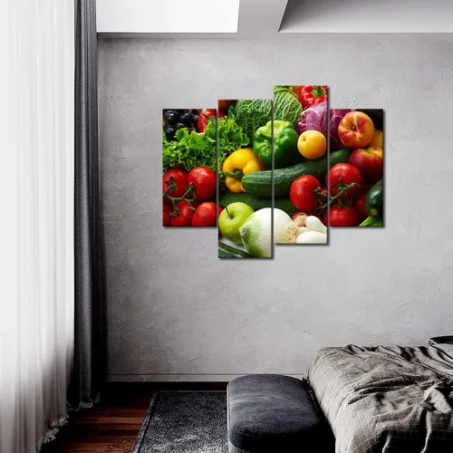 Miniatura 2 de Las diversas verduras coloridas de la pintura del arte de la pared de las imágenes imprimen en la comida de la lona la imagen para la decoración