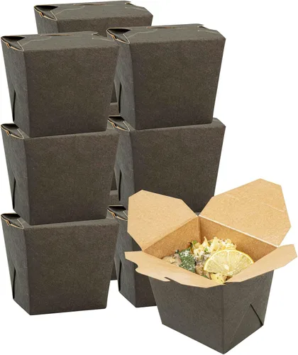 Miniatura 24 de Restaurantware Cajas chinas para llevar, paquete de 25 cajas de 8 onzas, resistentes a la grasa, contenedores de comida para llevar, desechables