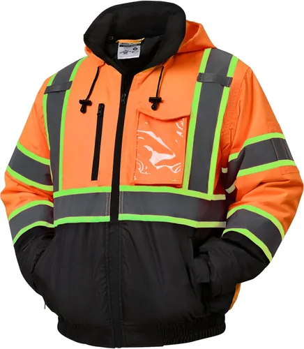Miniatura 10 de sesafety Chaqueta reflectante para hombre, chaquetas de alta visibilidad, chaquetas de seguridad para hombre, chaquetas de bomber de construcción