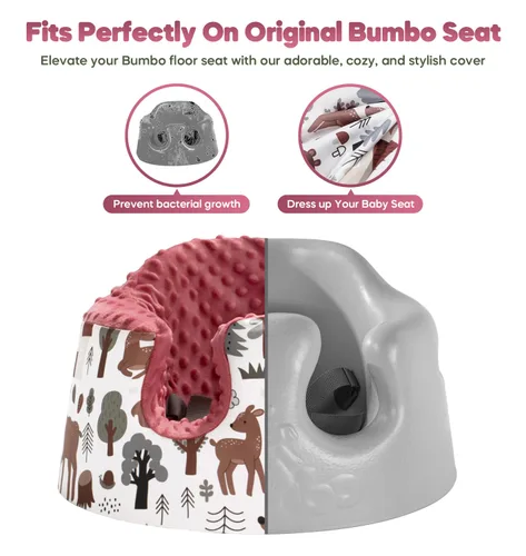 Miniatura 5 de mamatepe Seat Cover Compatible with Bumbo and Nuby Seat, Booster Seats Accessories,Soft Breathable Cover for Baby Girl Boy,Cover Only，Red