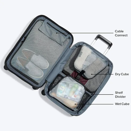 Miniatura 3 de eBags Fortis Pro 22 pulgadas USB equipaje de mano Spinner, Azul