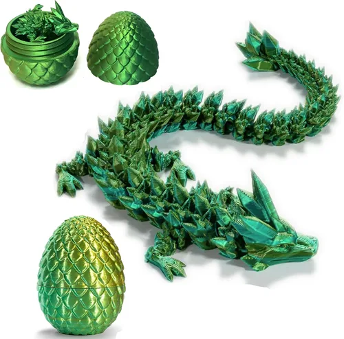 Miniatura 15 de Huevo de dragón impreso en 3D, juguete misterioso de dragón de cristal, dragón articulado, decoración de escritorio para el hogar, huevos