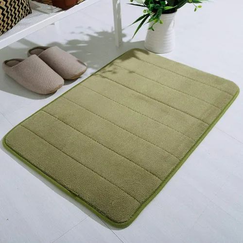 Miniatura 11 de Tapete de baño de espuma viscoelástica grueso, suave, absorbente, suave, antideslizante, lavable a máquina, tapete para decoración de habitación Azul