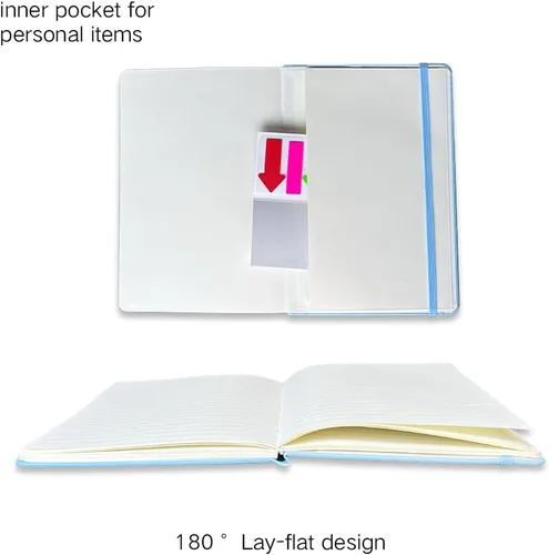 Miniatura 7 de Diarios rayados para escribir, paquete de 3, cuadernos de tapa dura de piel sintética, tamaño A5, papel de rayas anchas, diario de viñetas, cuaderno