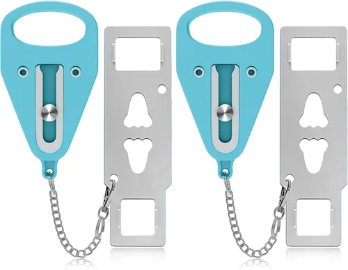Miniatura 11 de Cerradura de puerta portátil, paquete de 2 cerraduras adicionales sólidas y resistentes para mayor privacidad y seguridad en hoteles, apartamentos