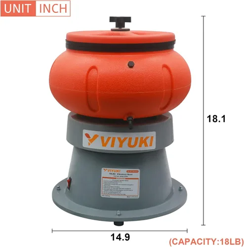 Miniatura 4 de Vaso de pulido vibratorio eléctrico de 18 libras - Máquina de pulido para partes metálicas (18 libras y medio de cáscara de nuez)