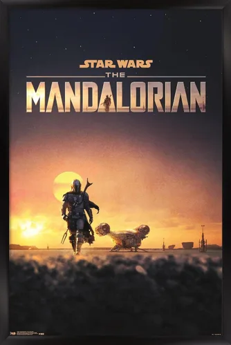 Miniatura 9 de Trends International Star Wars: The Mandalorian - Póster de pared de una hoja D23, 14.725 x 22.375 pulgadas, versión enmarcada de madera de granero