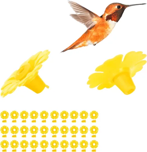 Miniatura 8 de 30 comederos para colibríes, repuesto para comedero de colibríes, repuesto de puerto de alimentación de flores, puertos de alimentación de pájaros