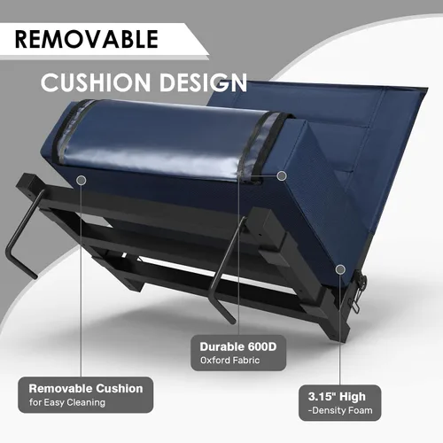 Miniatura 5 de Stadium Seats with Back Support,Bleacher Chairs with Cushion, Portable Folding Stadium Chair with Removable Cushion and Large Pocket for School