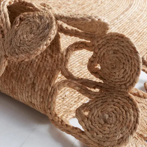 Miniatura 5 de SAFAVIEH NFB252A - Alfombra redonda de fibra natural, 3 pies, redonda, natural, hecha a mano, con encanto de campo, ideal para zonas de alto tráfico