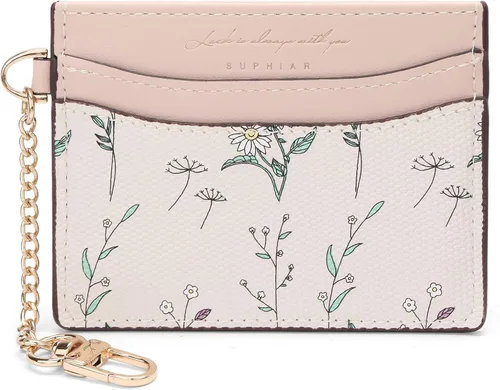 Miniatura 19 de SENDEFN Cartera delgada de piel con bloqueo RFID para tarjetas de crédito con bolsillo con cremallera