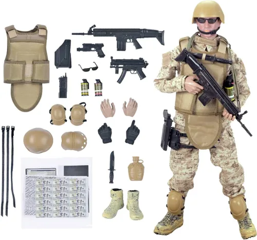 Figuras de acción de soldados americanos de fuerzas especiales, set-digital camuflaje para el desierto, 12 pulgadas