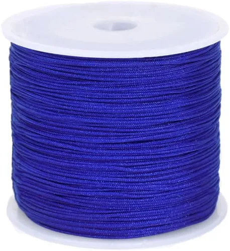Miniatura 15 de Cordón de nailon de 0.020 in, hilo de ajuste para nudos chinos, collares, joyería, macramé, cuentas, pulseras de 150 yardas (azul)