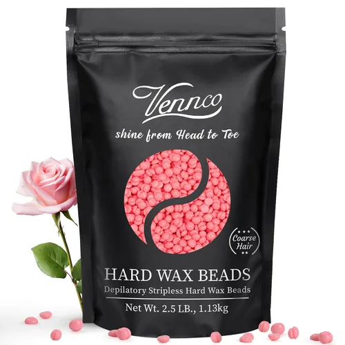 Miniatura 23 de Kit de perlas de cera dura Vennco para depilación, 36 piezas de perlas de cera para todo el cuerpo, cara y bikini brasileño, aloe, lavanda, flor