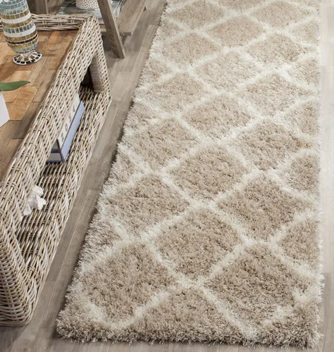 Miniatura 14 de SAFAVIEH Colección Montreal Shag SGM866C Trellis que no desprende pelusa para sala de estar, dormitorio, comedor y entrada, alfombra decorativa